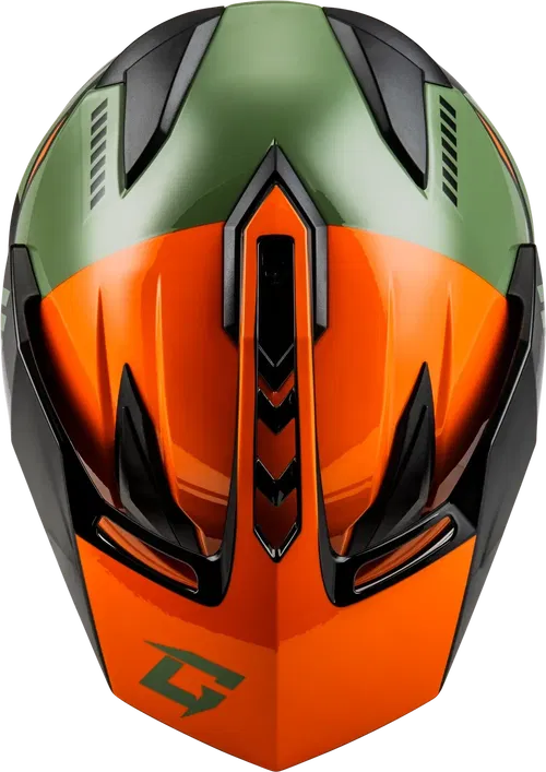Gmax GM-11 Ronin Snow Helmet with Electric Shield (Orange/Green/Black, X-Large)