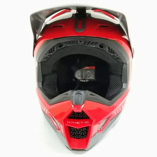 Fly Racing 2023 Kinetic Vision Helmet (Red/Grey, Youth Large)