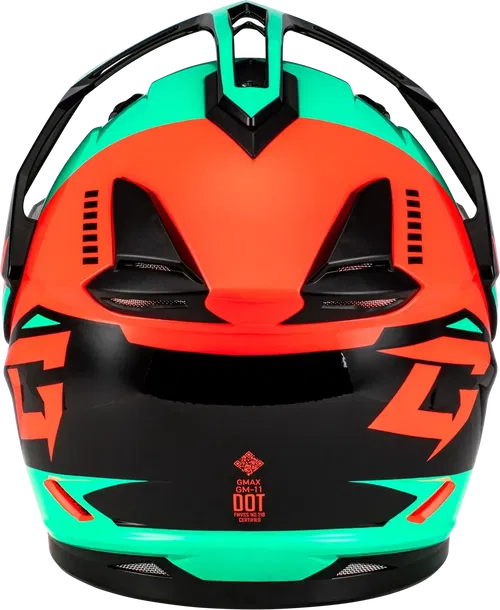 Gmax GM-11 Ronin Snow Helmet with Electric Shield (Black/Aqua/Coral, X-Large)