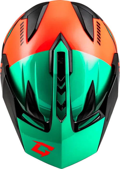 Gmax GM-11 Ronin Snow Helmet with Electric Shield (Black/Aqua/Coral, X-Large)