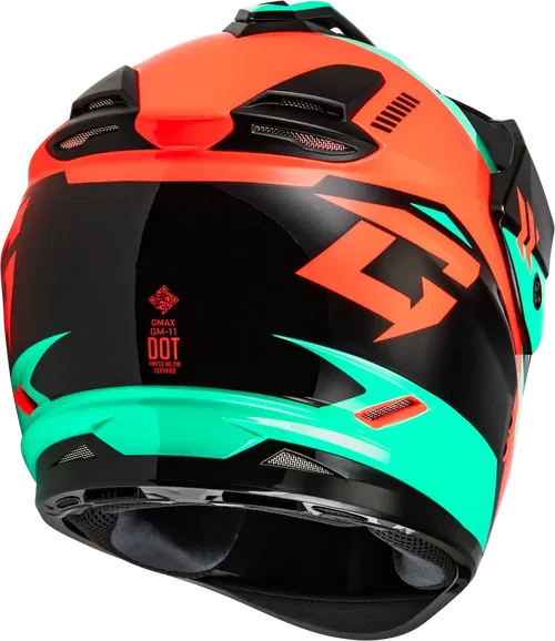 Gmax GM-11 Ronin Snow Helmet with Electric Shield (Black/Aqua/Coral, X-Large)