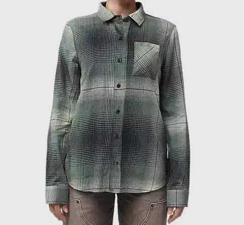 Fox Racing Womens Traildust Flannel Shirt Size Small, Heather Green
