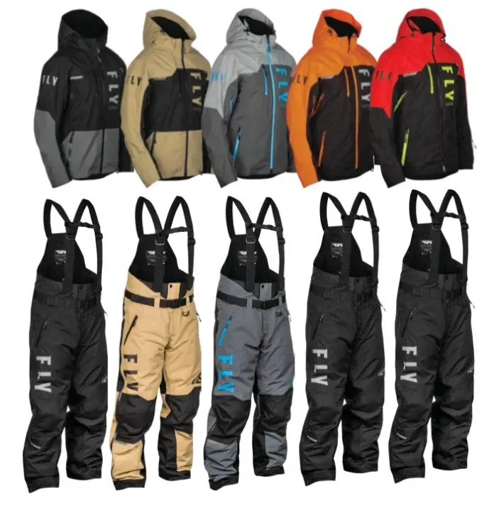 Fly Racing Carbon Snowmobile Suit Men's Ski Jacket & Bib Set Waterproof