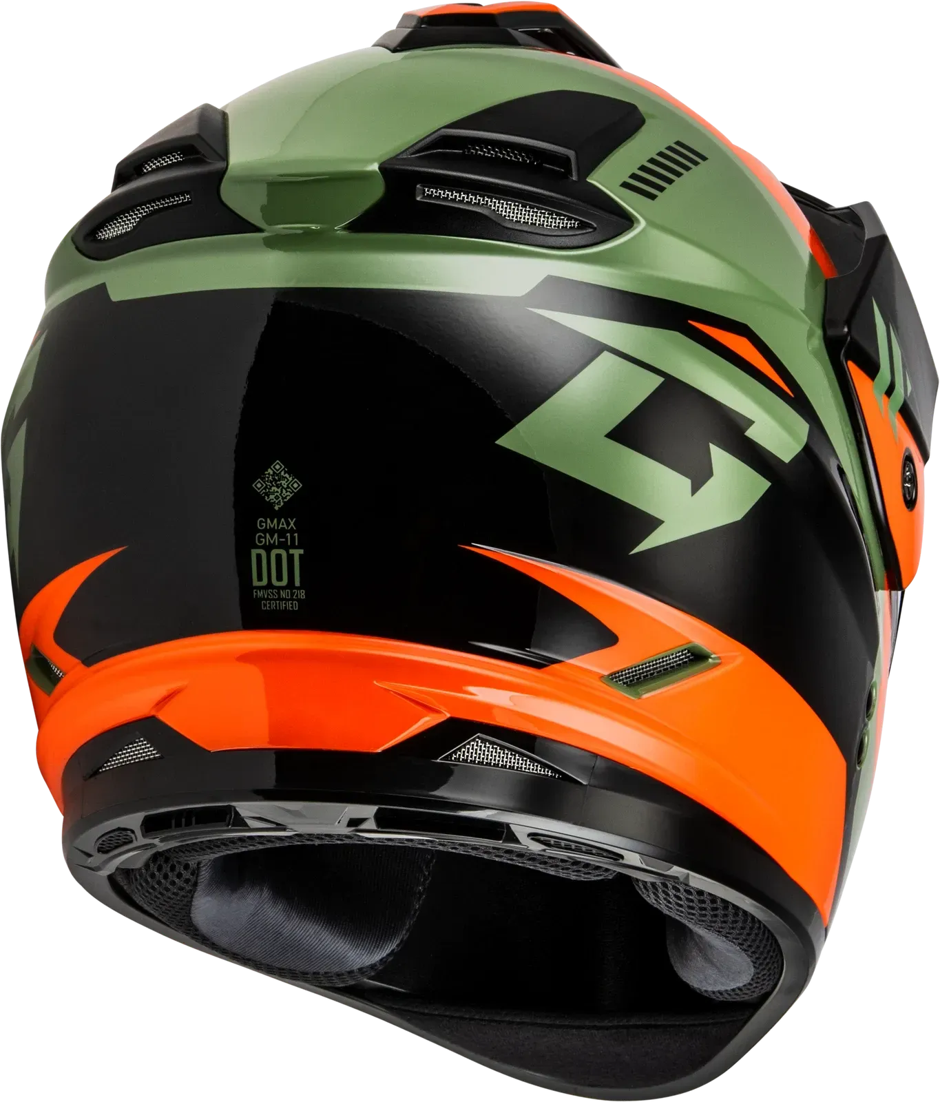 Gmax GM-11 Ronin Snow Helmet with Electric Shield (Orange/Green/Black, X-Small)