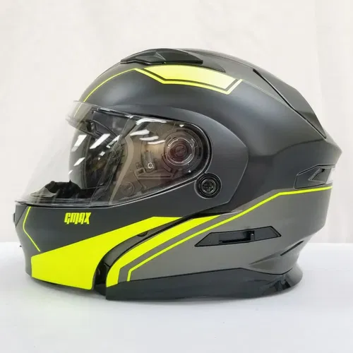 GMAX MD-01 Dual Sport Modular Helmet (Matte Black/Hi-Vis, Large)