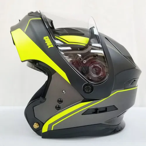GMAX MD-01 Dual Sport Modular Helmet (Matte Black/Hi-Vis, Large)