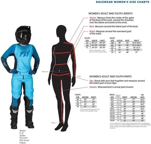 FLY Racing 2023 Women's F-16 Sky Blue/Light Grey Moto Gear Set - Pant and