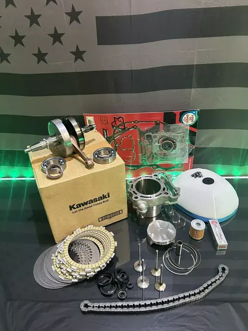 18-19 Kawasaki KX250F Complete Engine Motor Rebuild Kit + Transmission Bearings