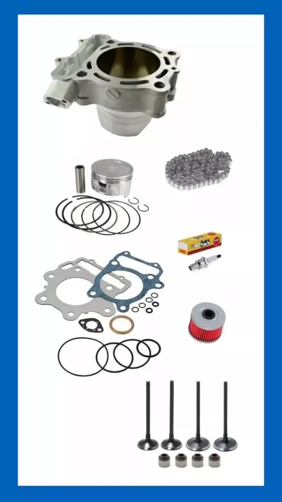 16-18 Yamaha YZ250F YZ250FX WR250F Top End Rebuild Kit - Piston Cylinder Valves