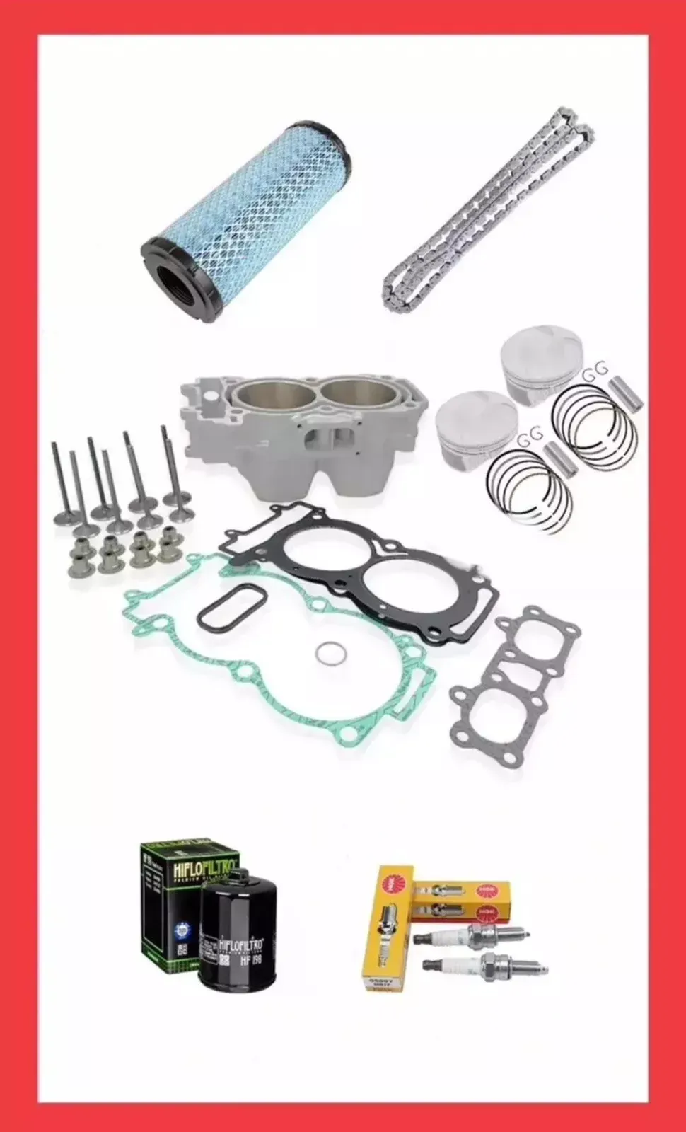 16-24 Polaris RZR Turbo S, R, Pro XP Top End Rebuild Kit - Piston Cylinder Valve