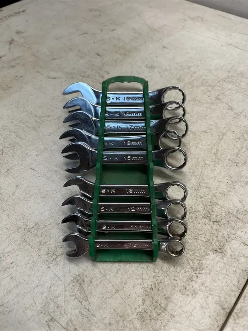 SK Tools Metric 9 Pc Short Handle 12 Pt Combination Wrench- (14mm Missing)