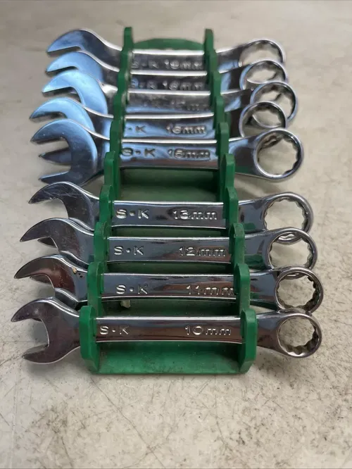 SK Tools Metric 9 Pc Short Handle 12 Pt Combination Wrench- (14mm Missing)