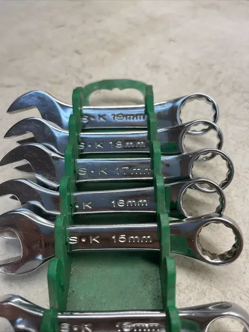 SK Tools Metric 9 Pc Short Handle 12 Pt Combination Wrench- (14mm Missing)