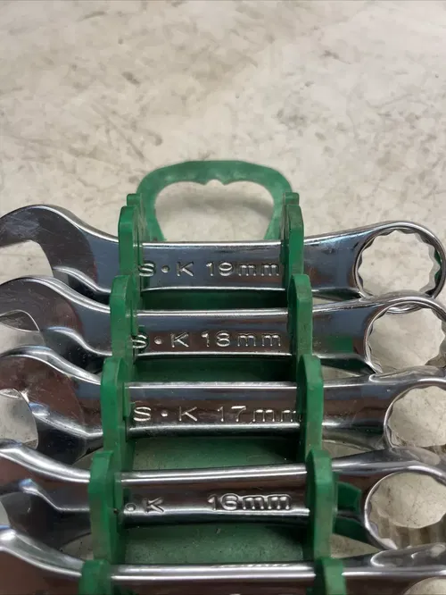 SK Tools Metric 9 Pc Short Handle 12 Pt Combination Wrench- (14mm Missing)