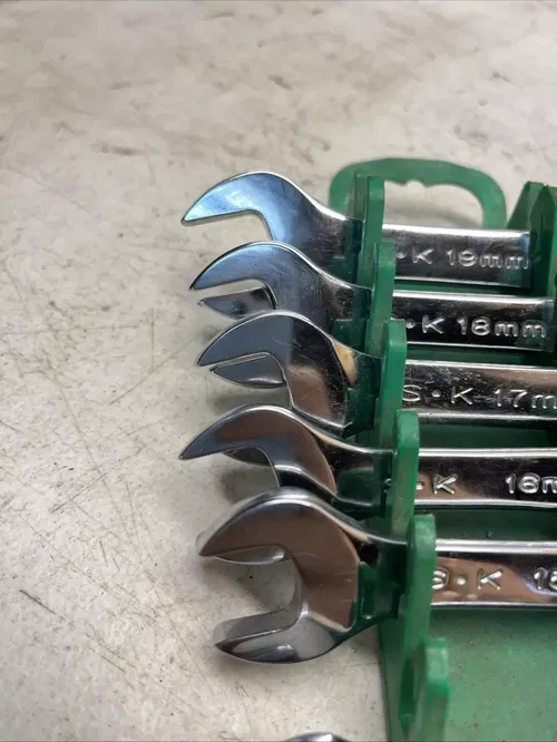 SK Tools Metric 9 Pc Short Handle 12 Pt Combination Wrench- (14mm Missing)