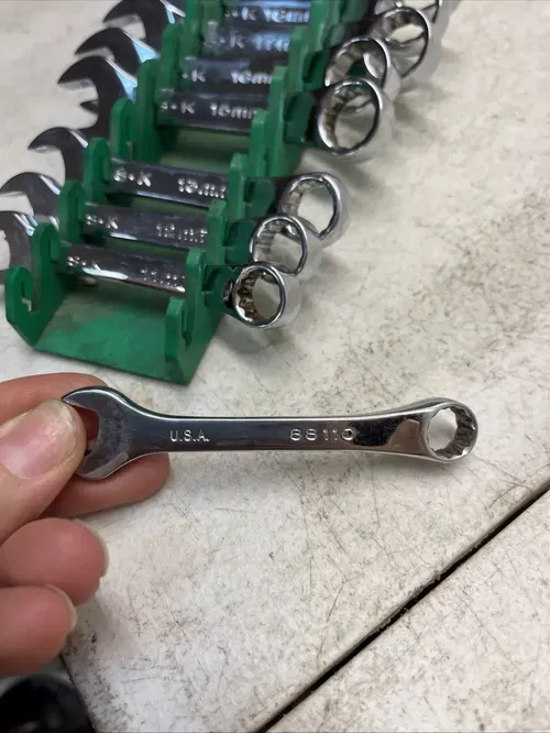 SK Tools Metric 9 Pc Short Handle 12 Pt Combination Wrench- (14mm Missing)