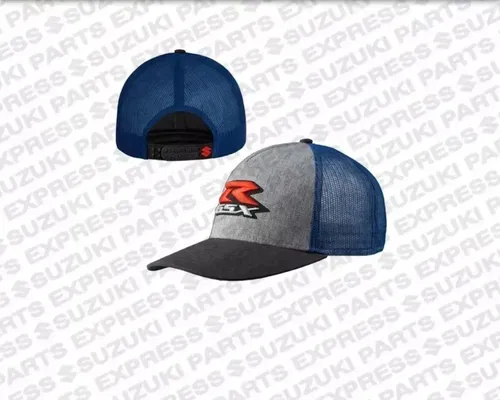 NEW SUZUKI BLUE AND GRAY GREY GSX-R TRUCKER CAP HAT 990A0-17163