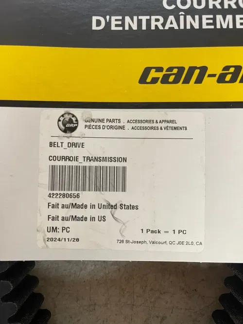 OEM Can-Am Premium High-Performance Drive Belt for Maverick/Defender 422280656