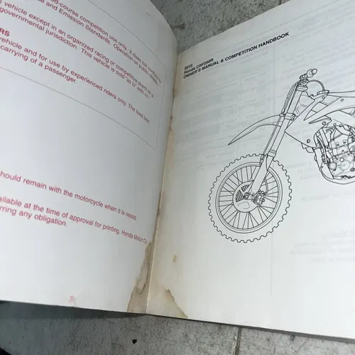 GENUINE OEM HONDA OWNERS MANUAL COMPETITION HANDBOOK 2010 CRF250R