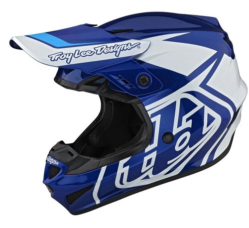 Troy Lee Designs GP Overload Adult Motocross Helmet - (Blue/White)