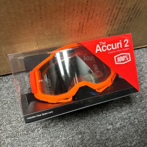 100% Accuri 2 Goggles Neon Orange & Silver Lens 