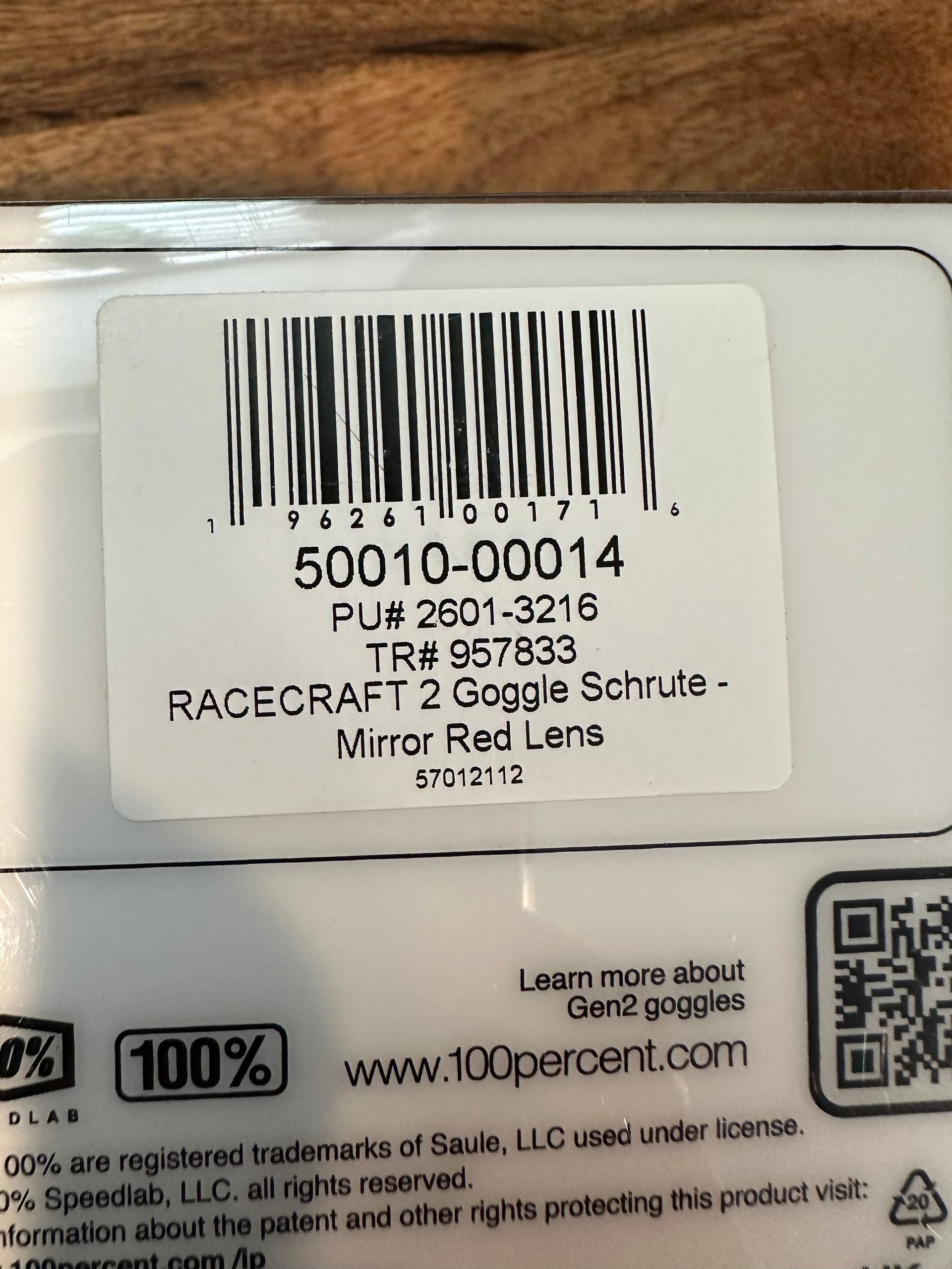 100% Racecraft 2 Schrute - Red Mirror Lens