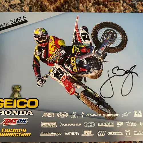 Justin Bogle Geico Factory Honda / RCH Suzuki Signed Poster