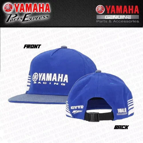 NEW YAMAHA RACING PADDOCK FLAT BILL HAT CAP BLUE GYTR YZ YZF YFZ TT IT R1 R6 MT
