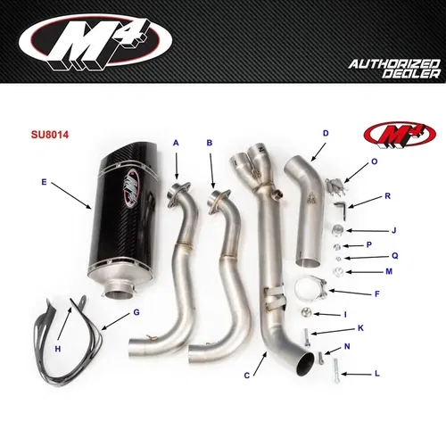 2023 - 2025 SUZUKI GSX-8S GSX-8R GSX 8R 8S M4 FULL EXHAUST SYSTEM CARBON MUFFLER
