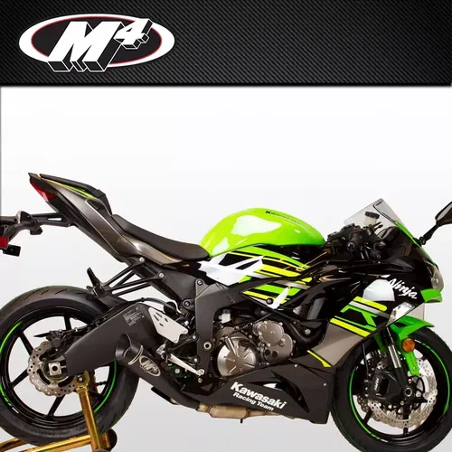 NEW 2009 - 2021 KAWASAKI NINJA ZX-6R ZX6R M4 BLACK GP SLIP ON MUFFLER EXHAUST