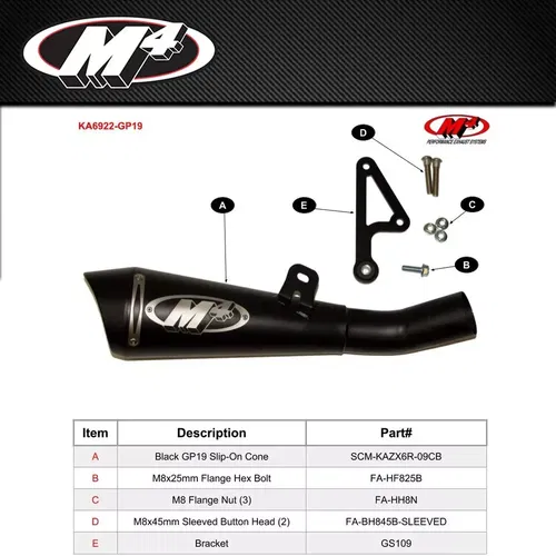 NEW 2009 - 2021 KAWASAKI NINJA ZX-6R ZX6R M4 BLACK GP SLIP ON MUFFLER EXHAUST