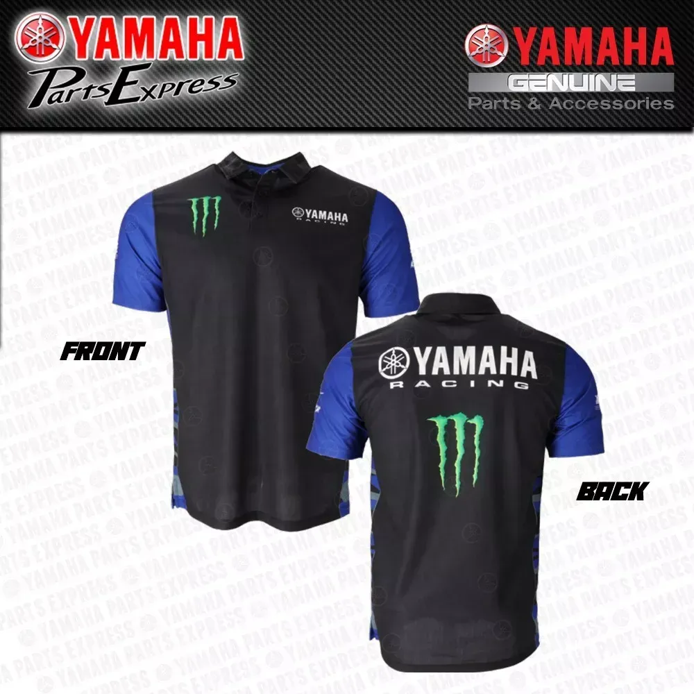 NEW YAMAHA RACING MONSTER ENERGY MEN POLO SHIRT LARGE GYTR YZ YZF 125 250 450