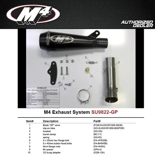 NEW 2007 2008 SUZUKI GSXR GSX-R 1000 GSXR1000 M4 BLACK GP SLIP ON EXHAUST