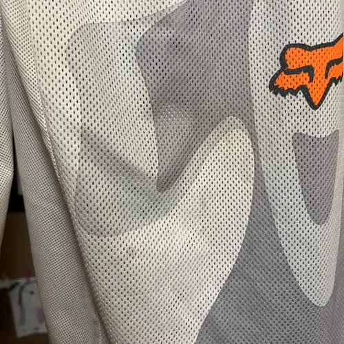 Fox Racing Airline EXO Motocross MX Jersey - Vented Mesh - Large - Gray/Orange