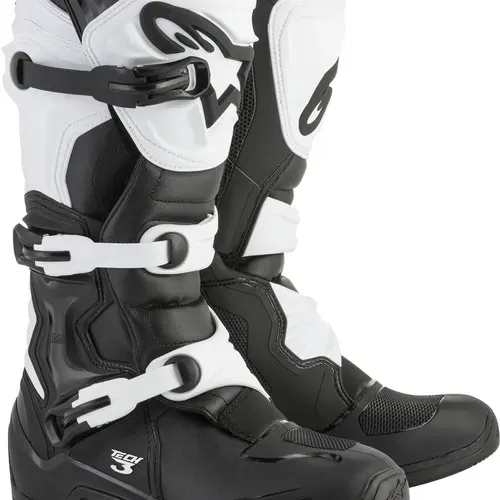 ALPINESTARS TECH 3 BOOTS BLACK/WHITE SZ 10