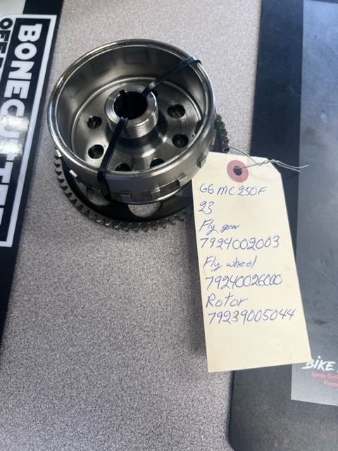 Gas Gas Flywheel, gear, and rotor.