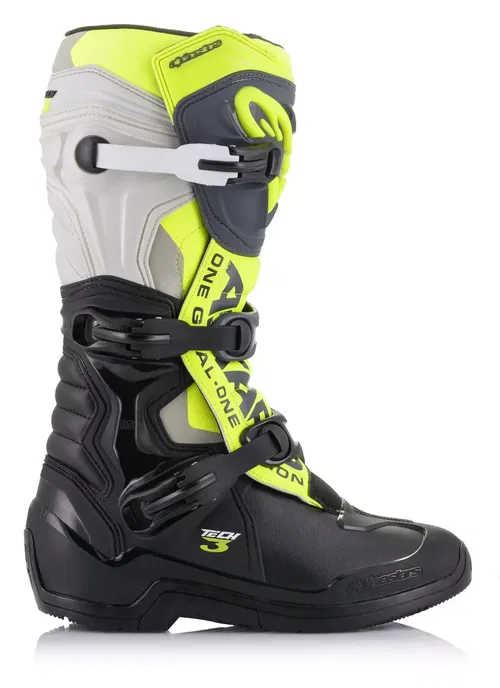 Alpinestars TECH 3 BOOTS BLK/COOL GREY/YLW/FLUO SZ 08 - 2013018-1055-8