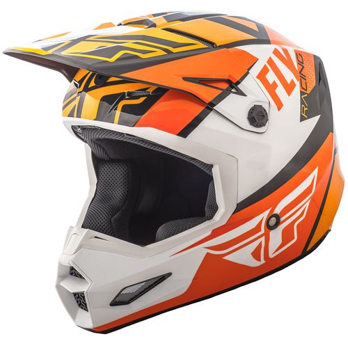 FLY Racing Youth Elite Guild Offroad Helmet Orange/White/Black Small Boys