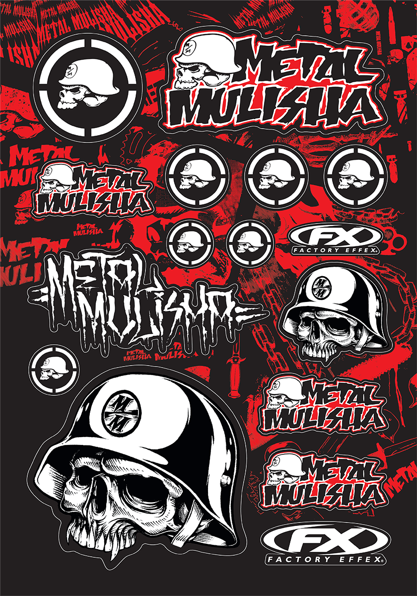 Factory Effex 14-68050 Metal Mulisha Sponsor Decal Sticker Sheet Kit