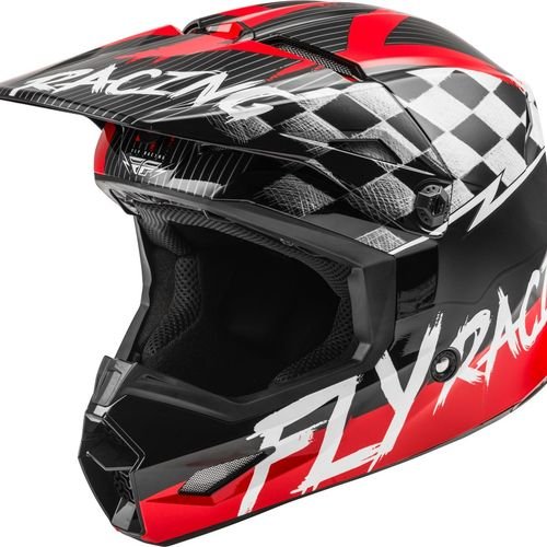 FLY Racing Youth Kinetic Sketch Offroad Helmet Red/Black/Grey Medium Boys