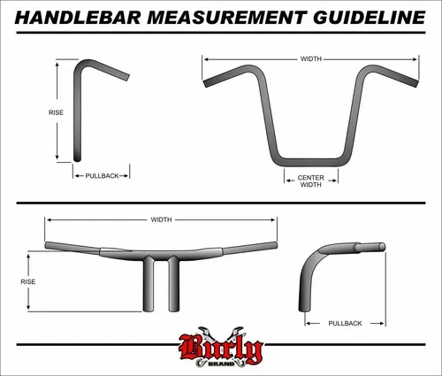 BURLY BRAND - B12-2002C - BURLY 15" BAGGER BAR 1.25" TBW CHROME