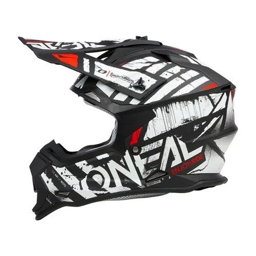 O'Neal Youth 2 Series Glitch White/Black Helmet Boys Offroad Motocross Dirt Bike