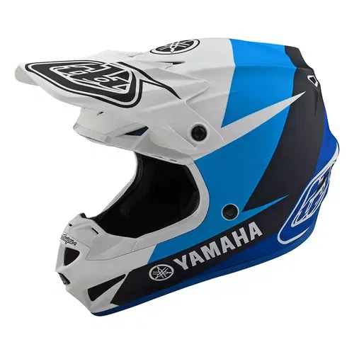 Troy Lee Designs Youth SE4 Polyacrylite MIPS Helmet TLD Yamaha L4 White / Blue