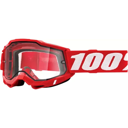 100% 50221-501-03 Accuri 2 Enduro Motocross Offroad Goggle Red with Clear Len