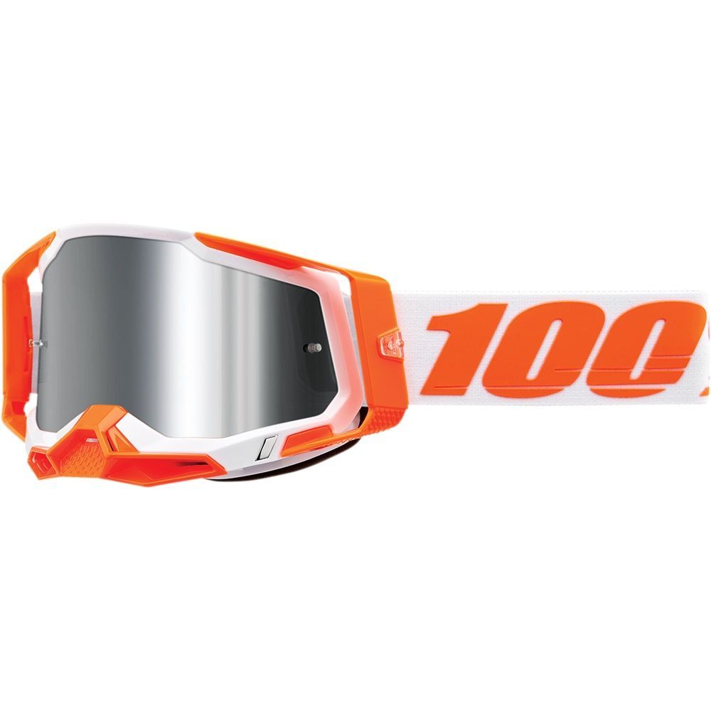 100% Racecraft 2 Goggles Orange Silver with Flash Mirror Len