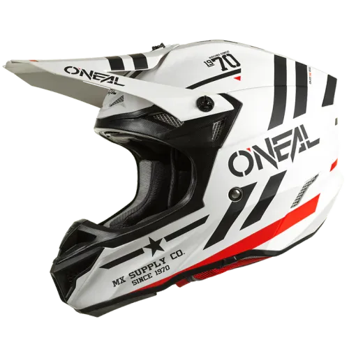 O'Neal 5 Series Squadron Motocross Offroad Dirt Bike Helmet White/Black