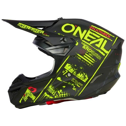 O'Neal 5 Series Attack Helmet V.24 Black/Neon Offroad Motocross Dirtbike