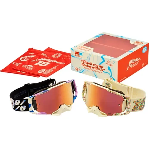 100% Limited Edition Jett Lawrence Armega Donut Goggles Mirror Lens 2-Pack 