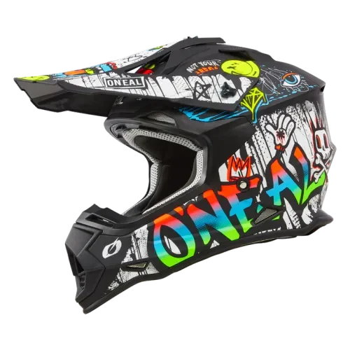 O'Neal 2 Series Rancid V.24 Offroad Motocross Dirt Bike Helmet Black/White Small