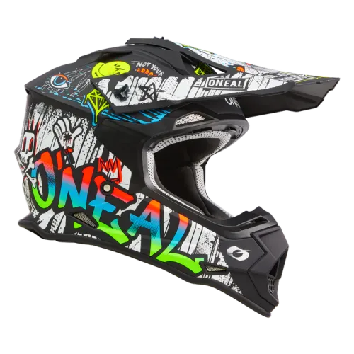 O'Neal 2 Series Rancid V.24 Offroad Motocross Dirt Bike Helmet Black/White XL